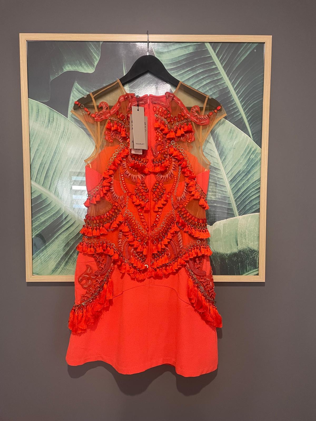 Thurley Cloud Nine Illusion Dress Red Size 10 photo 5