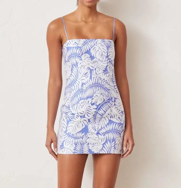 Bec & Bridge Banana Leaf Sleeveless Mini Dress Blue Size 8 photo 2