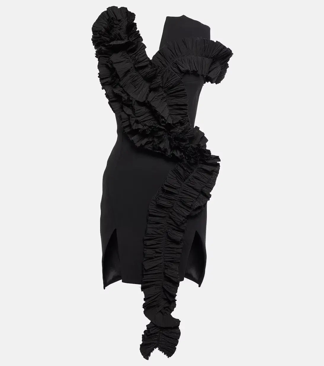 Toni Maticevski Avery Ruffled Crepe Mini Dress Black Size 8 photo 4