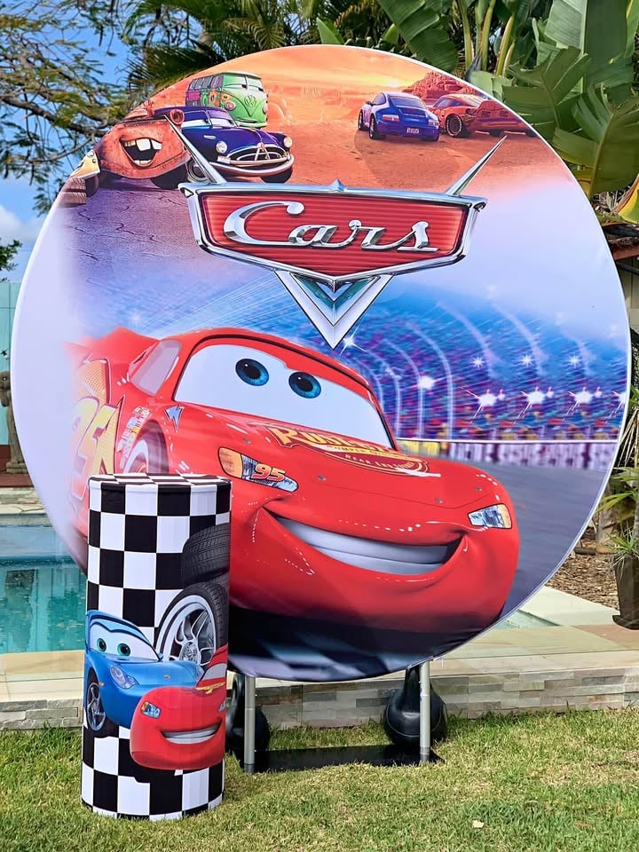 Disney cars backdrop hire @happilyeverlaughterpartyhire photo 3