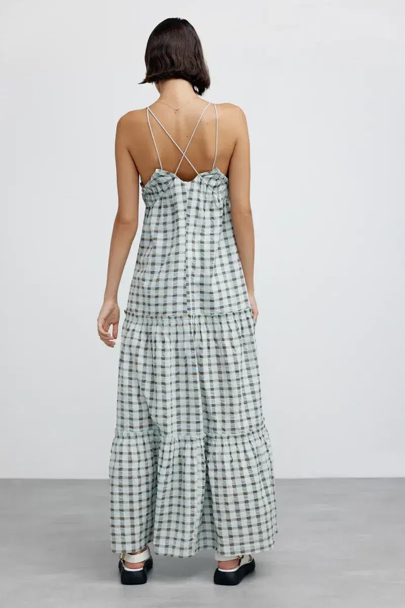 Significant Other Emily Maxi Dress in Mint Check Size 8 photo 3