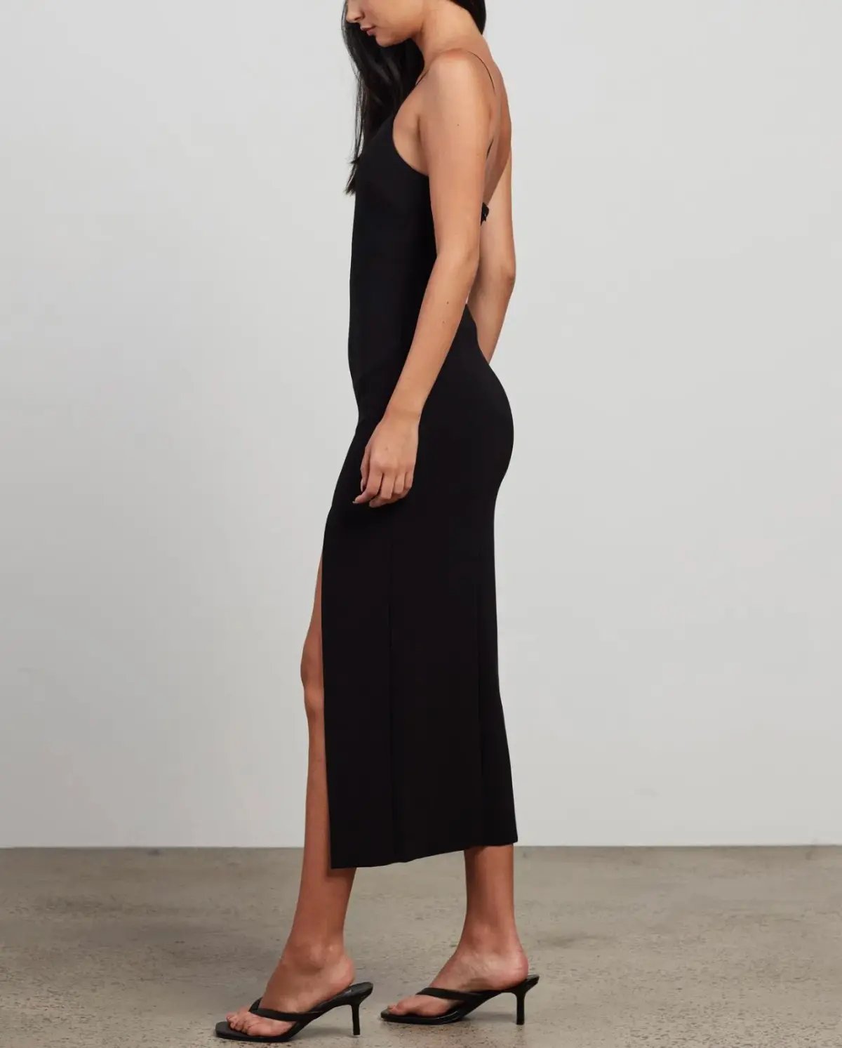 Bec & Bridge Fleur Asymmetric Midi Dress Black Size 12 photo 2