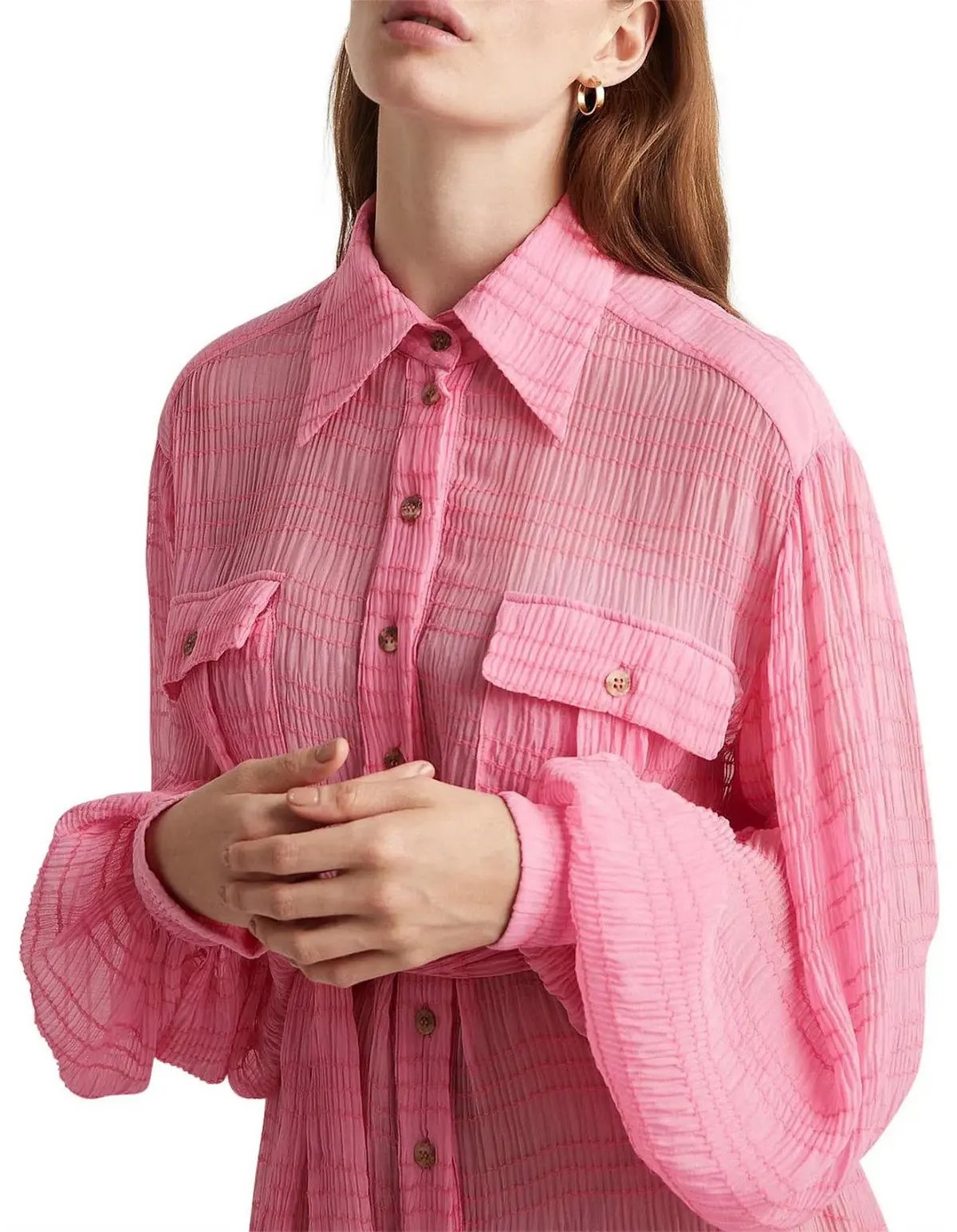 Alemais Antonella Silk Embroidered Shirt Maxi Dress Pink Size 10 AU photo 10