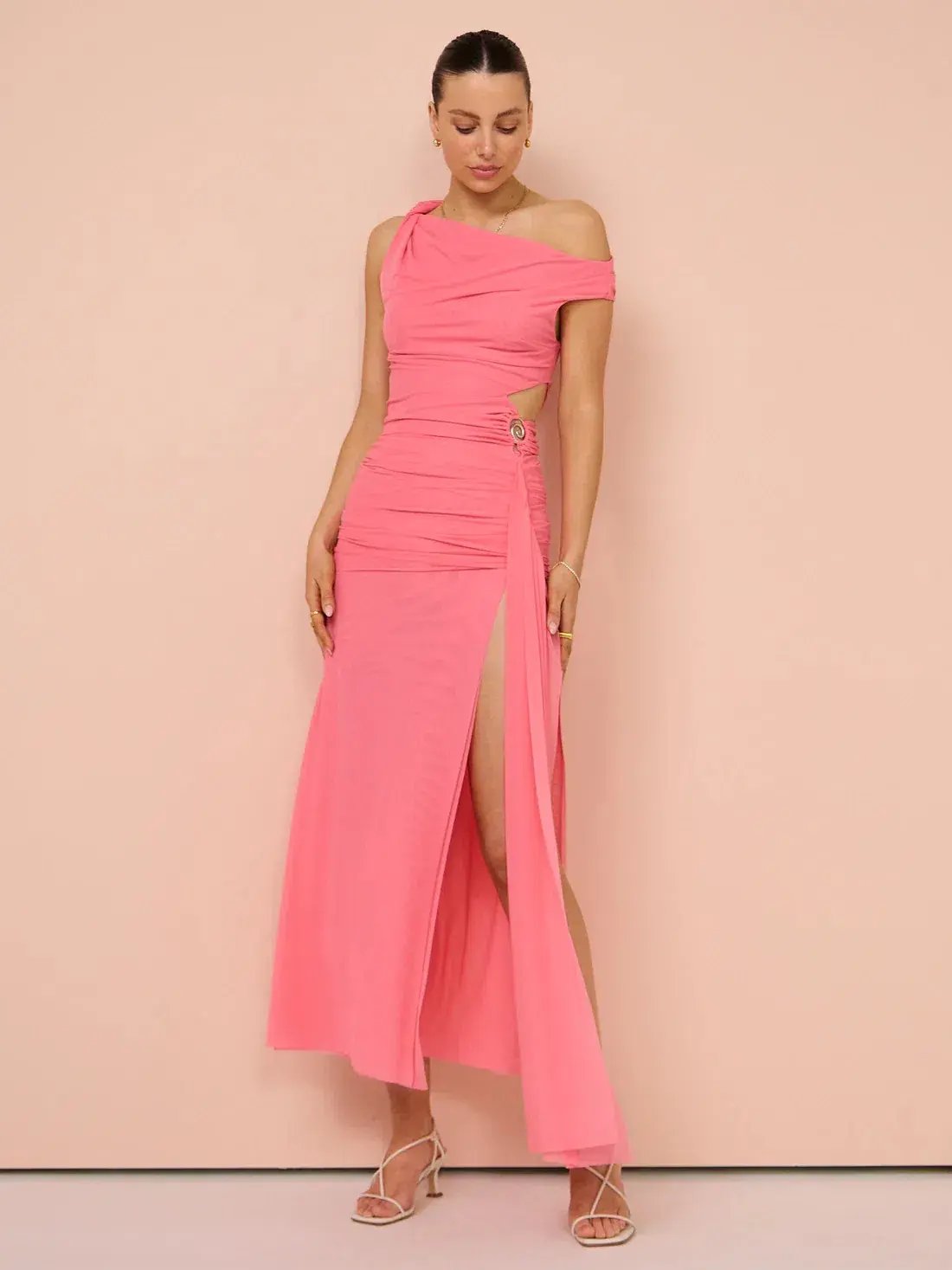 Bec & Bridge Kailani Aysm Dress Grapefruit Pink Size 8 photo 5