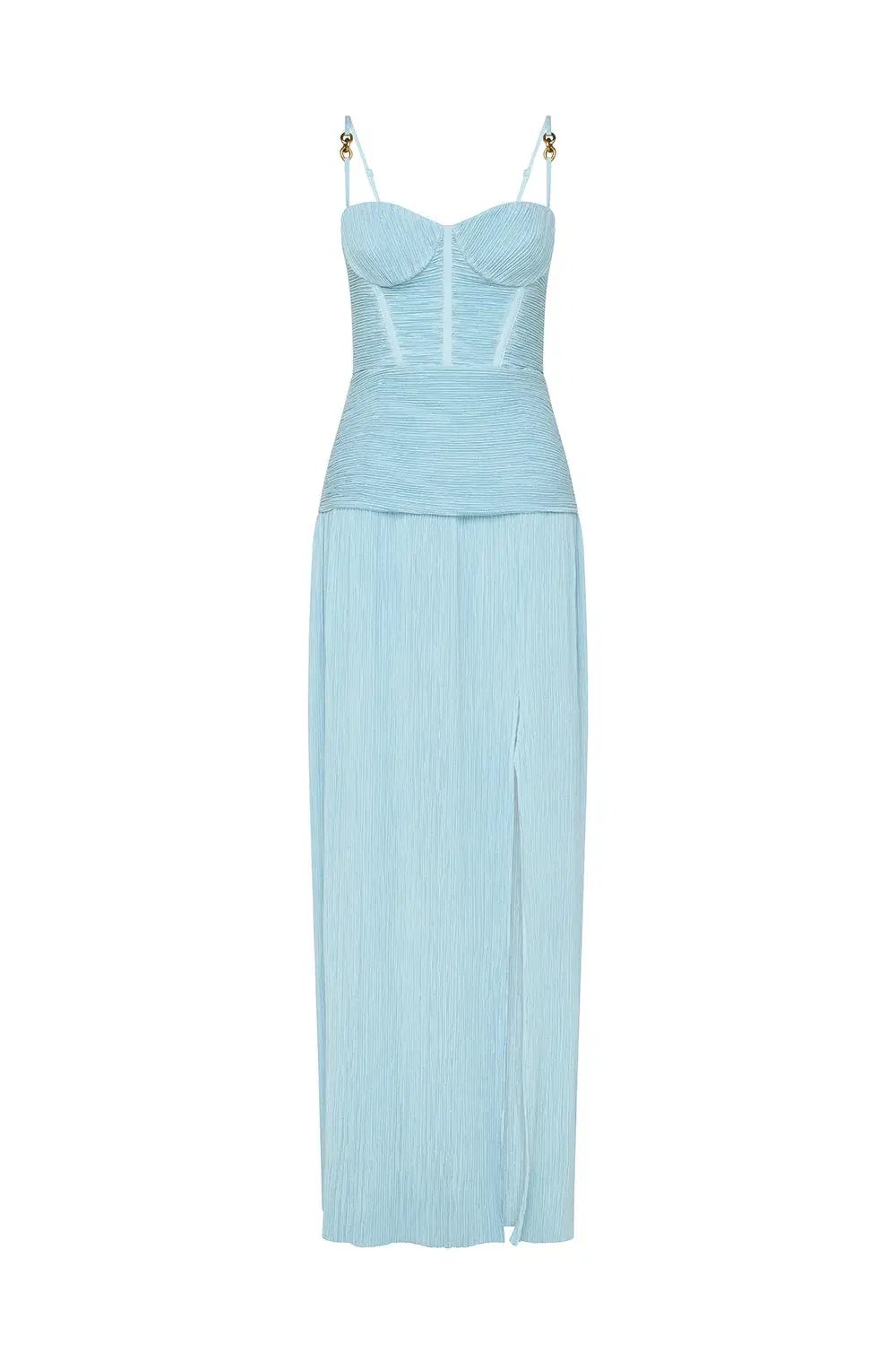 Manning Cartell Double Time Pleat Maxi Dress Aqua Spritz Blue Size 16 photo 4