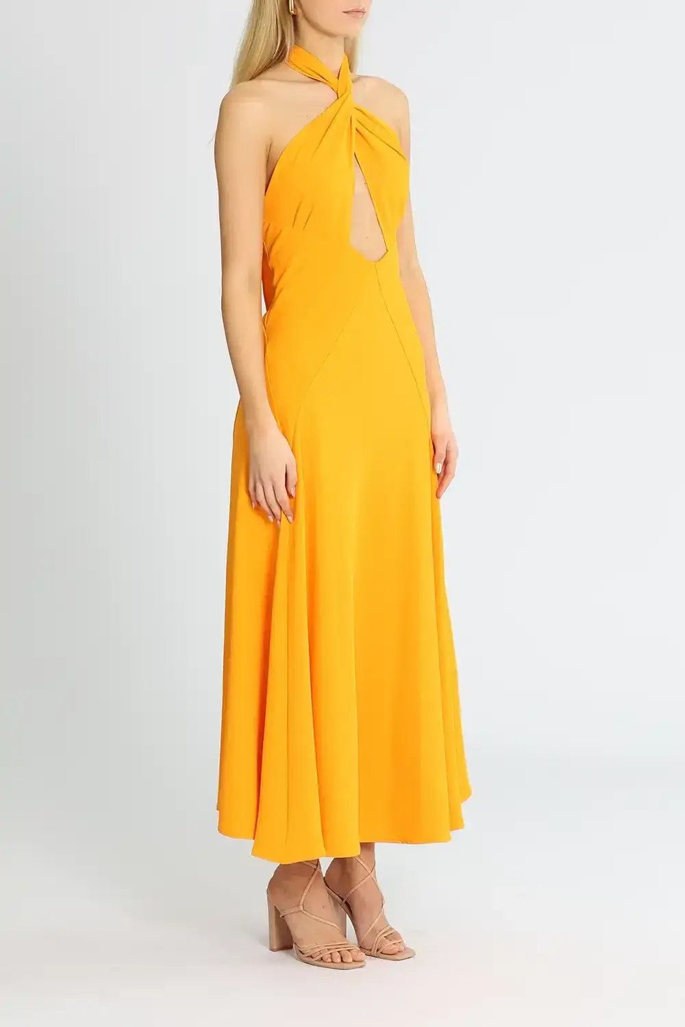 By Johnny Zina Midi Dress Orange Size 14 photo 2