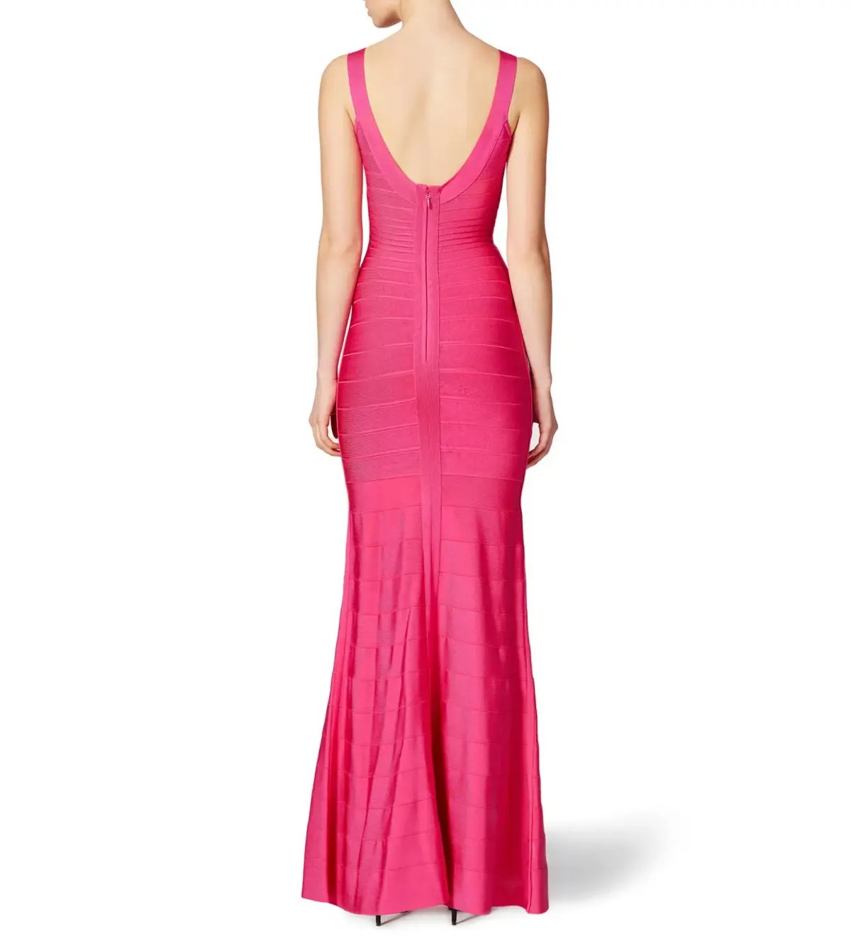 Herve Leger Pink Ellen Bandage Gown Size 10/S photo 3