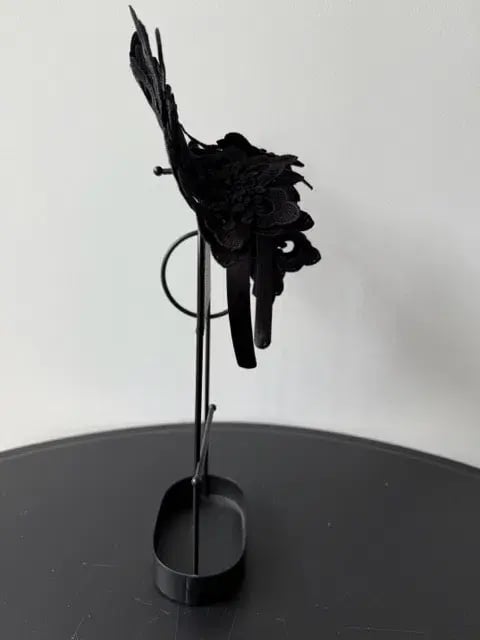 Olga Berg Lace Fascinator Black One Size photo 4
