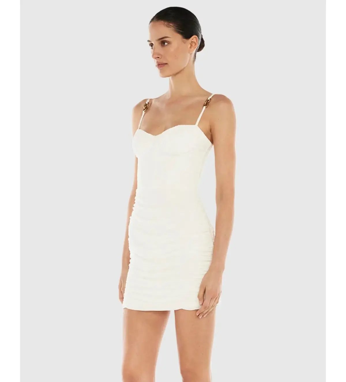 Manning Cartell Double Time Pleat Mini Dress White Size AU 8 photo 2