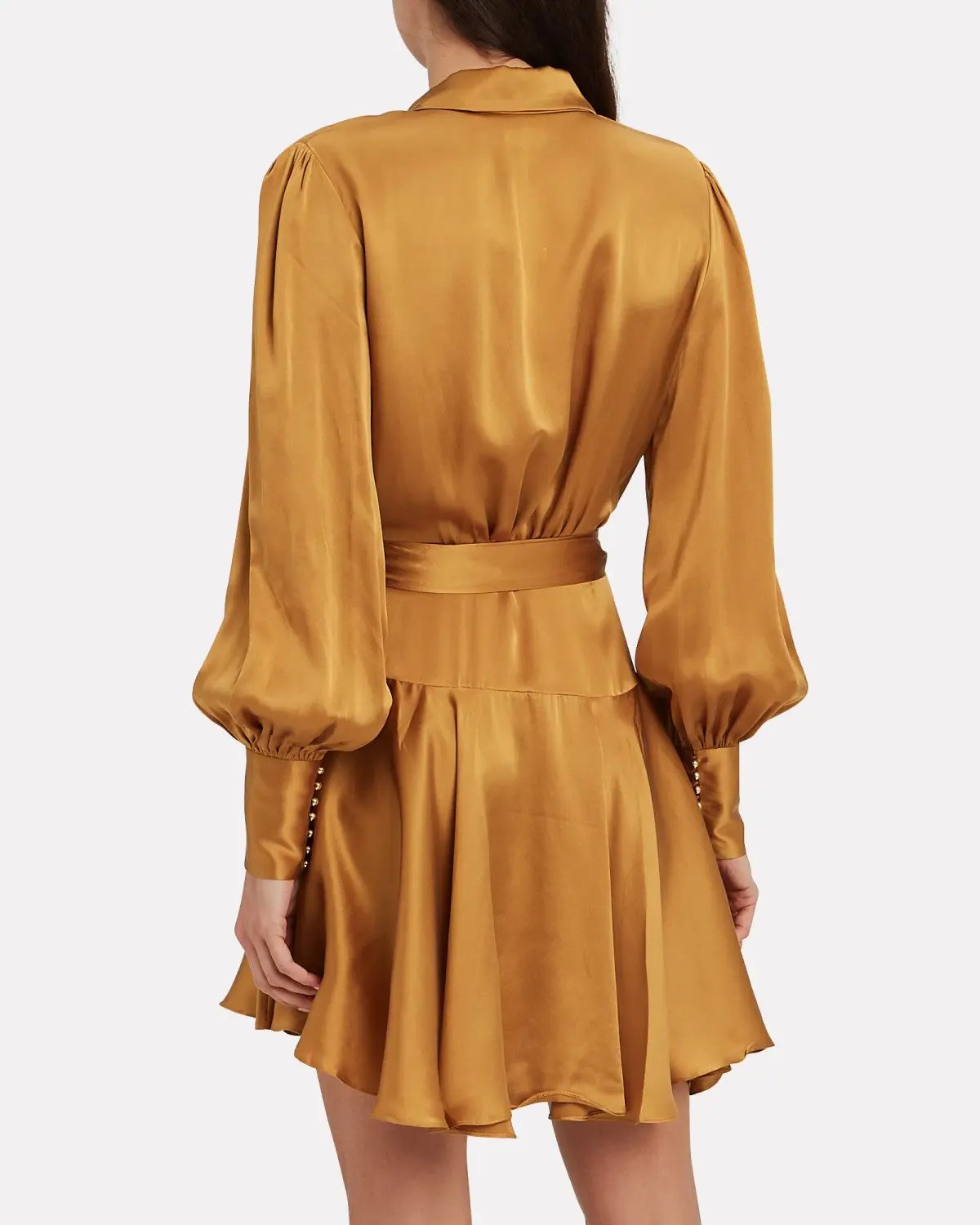 Zimmermann Silk Wrap Mini Dress Gold Size 0 AUS 8 photo 2