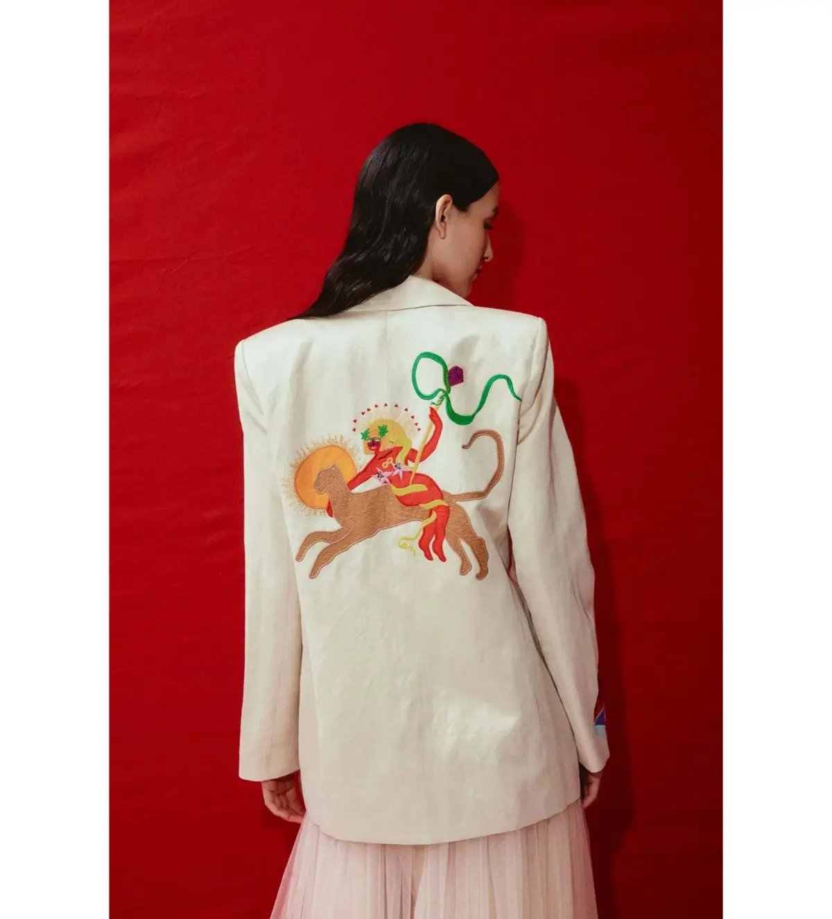 Alemais Zelda Embroidered Blazer Print Size 16 photo 4