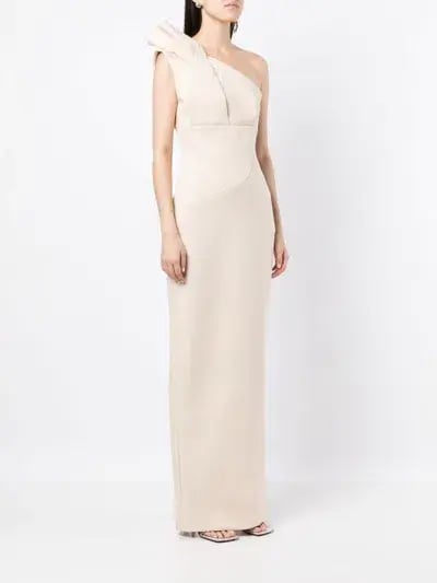 Rachel Gilbert Miche Maxi Gown Cream Size 6 photo 4