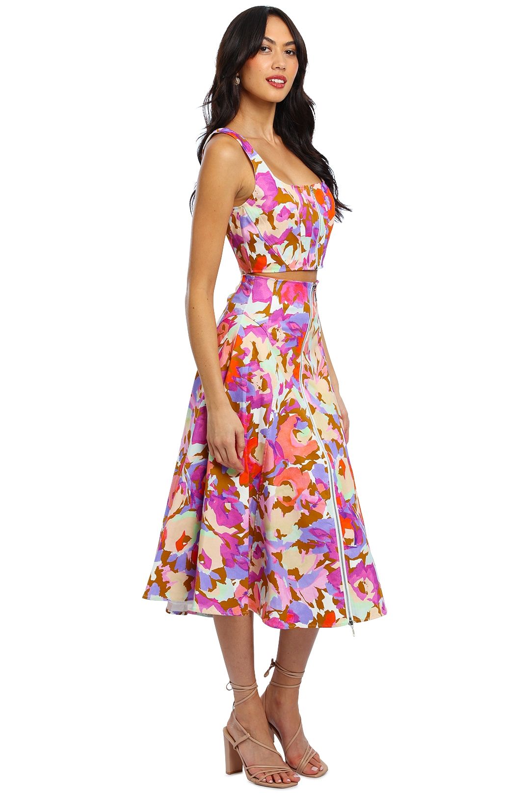 Dawn Top and Dasia Skirt Set - Abstract Floral photo 2