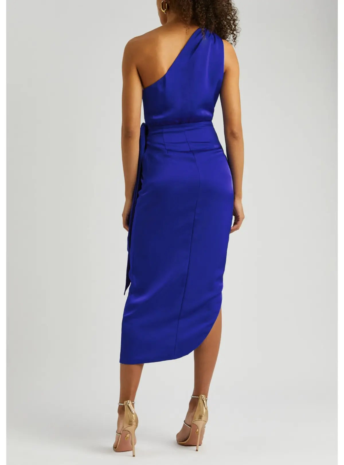 Misha Brooks Satin Midi Dress in Cobalt Blue Size 8 photo 3