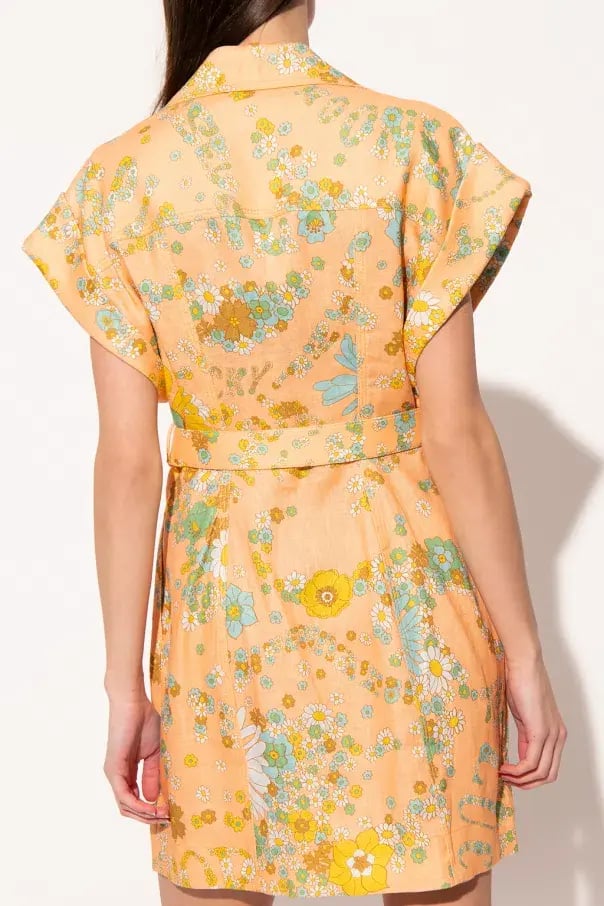 Zimmermann Lola Roll Cuff Mini Dress Print Size 12 photo 4