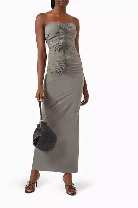 Paris Georgia Minimal Ruffle Top & Skirt Set Grey Size 10 photo 3