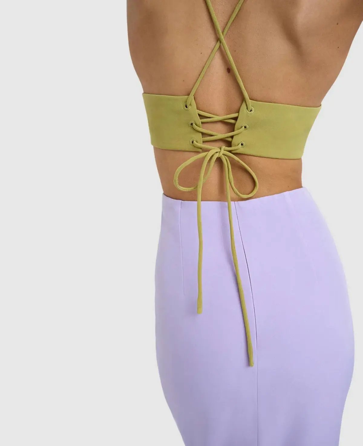 By Johnny The Fresco Halter Maxi Dress Lilac/Green Size 12 photo 6