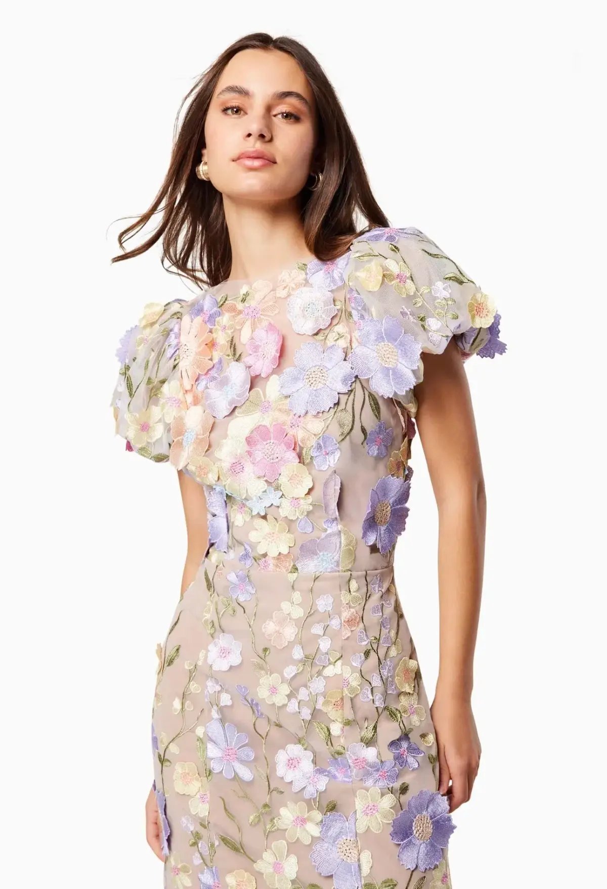 Elliatt Astraea 3D Lace Maxi Dress Floral Size L / AU 12 photo 5