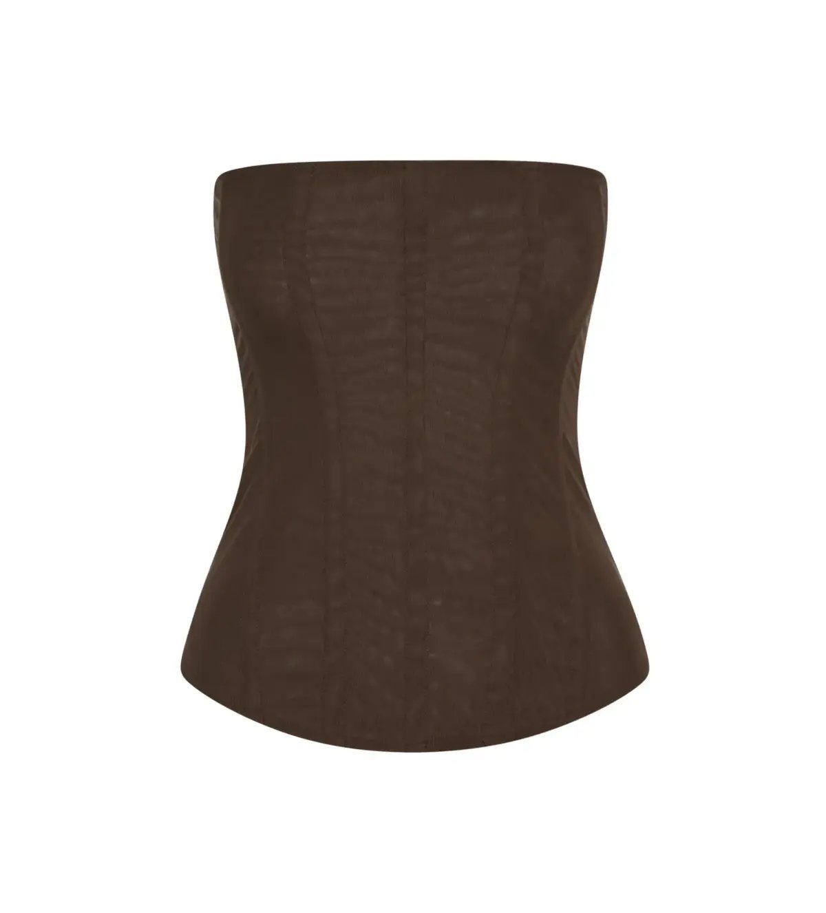 Leau Brown Muse Mesh Corset Top Size Size 14 photo 2
