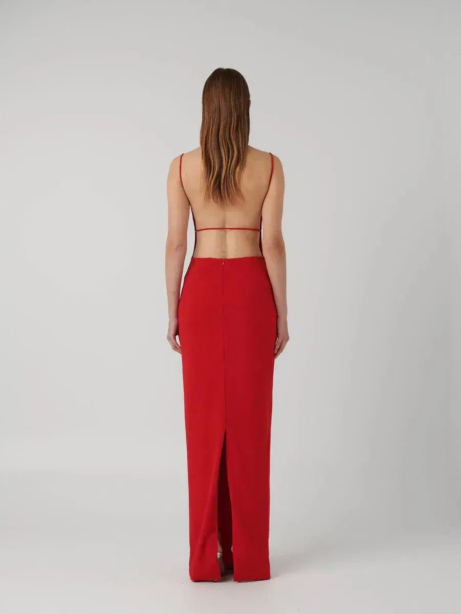 Effie Kats Gabbi Gown Cherry Red Size AU 10 photo 2