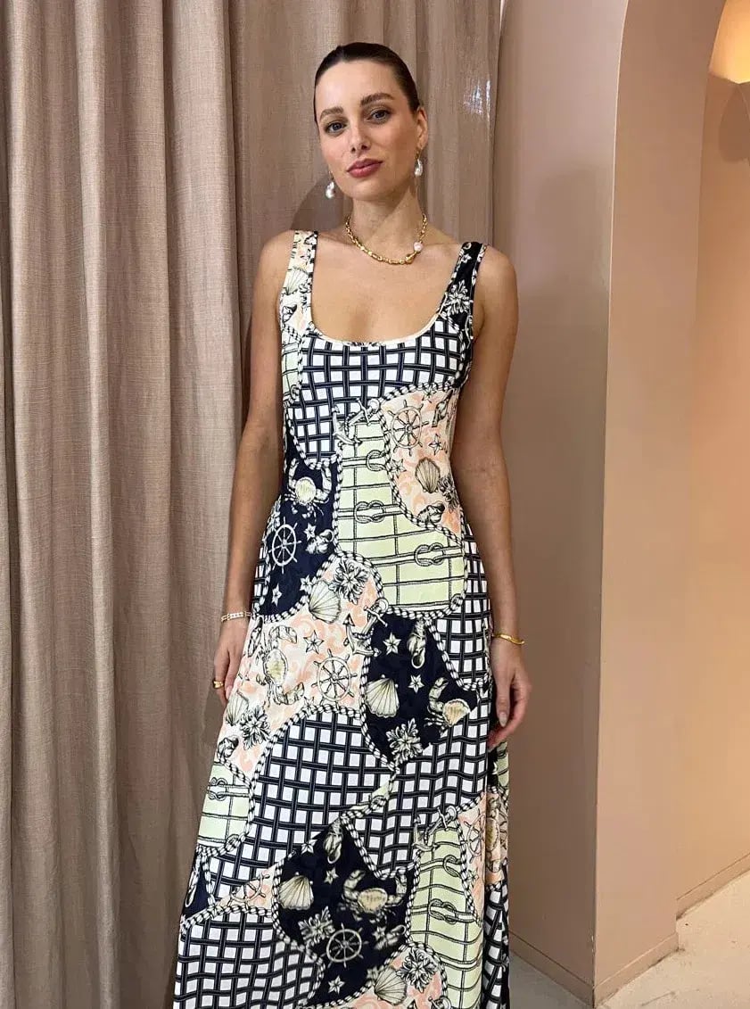 By Nicola Beneath The Stars Slip Dress in Geo Print Size 12 photo 3