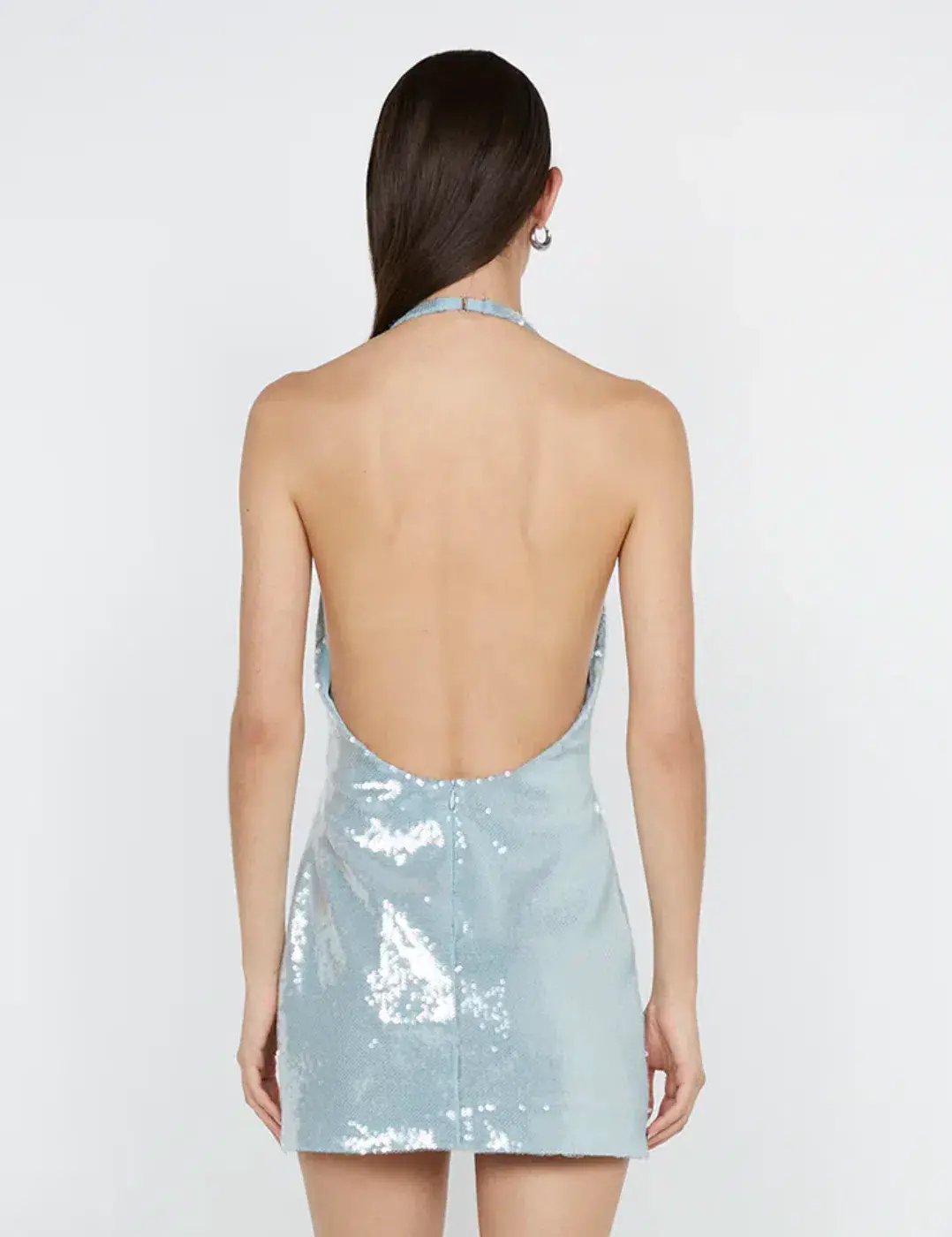 Bec & Bridge Shilou Halter Dress Silver Size Au 8 photo 2