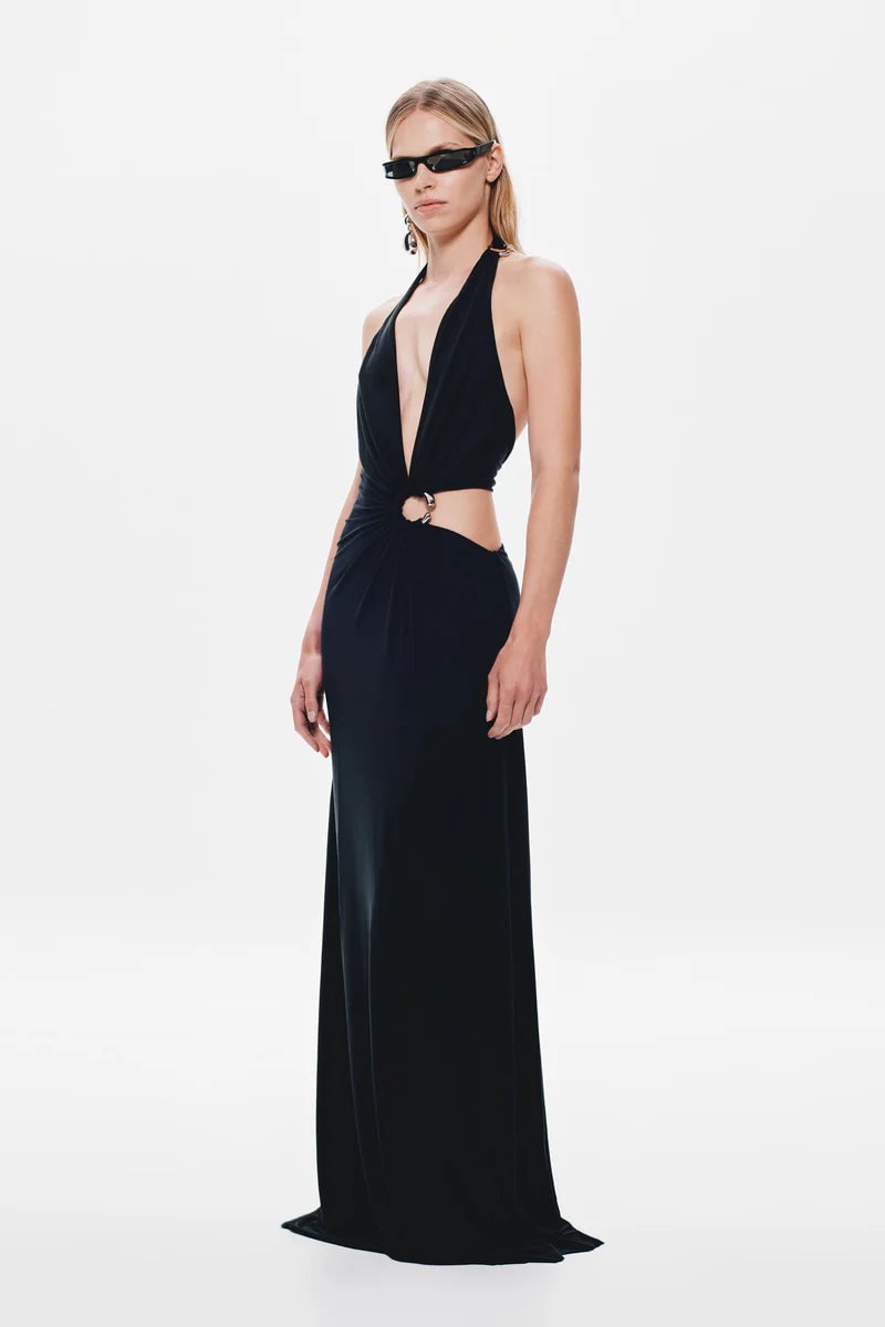 Misha Collection The Devon Cupro Maxi Dress - Black photo 2