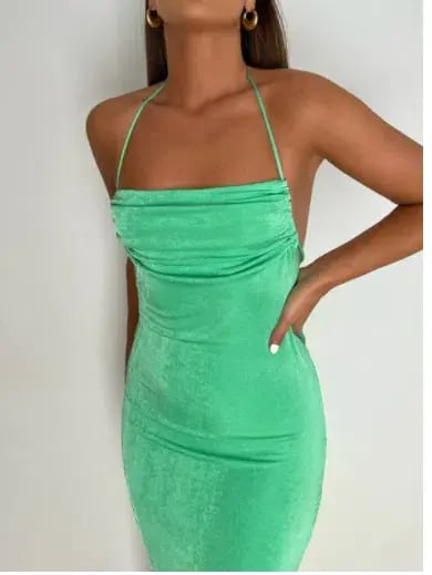 Melani The Label Ciana Midi Dress Green Size 6 photo 3