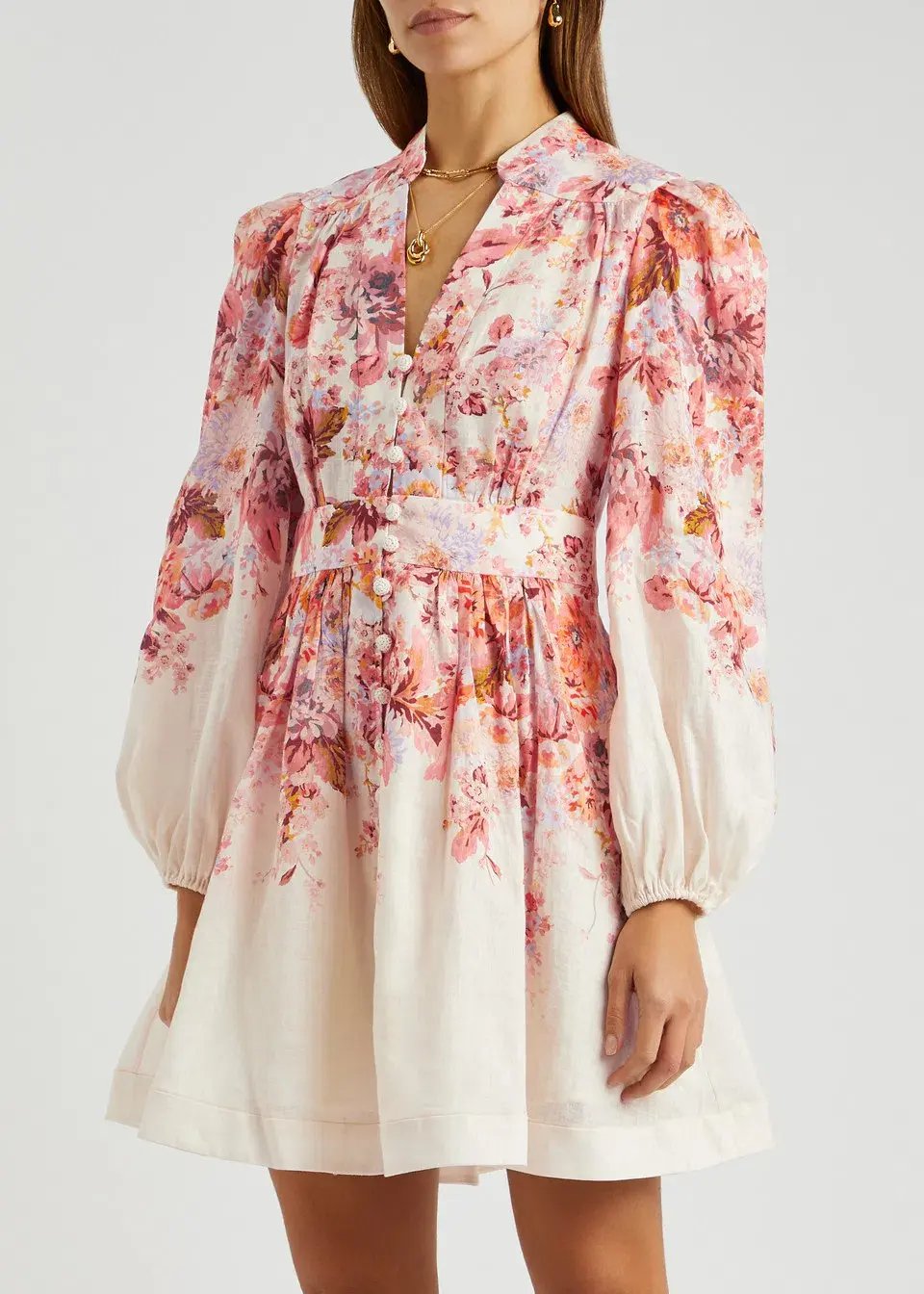 Zimmermann Devi Linen Mini Dress Floral Size 2 / AU 12 photo 2