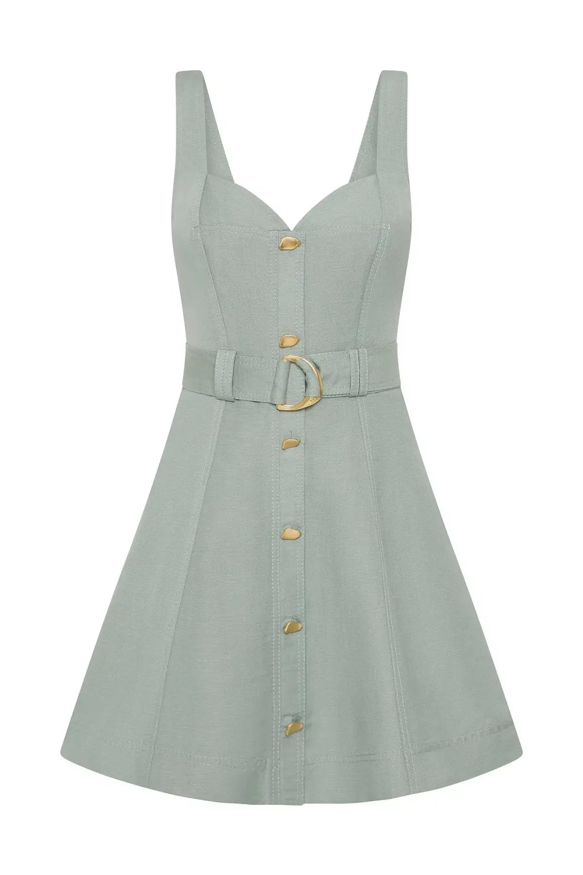 Aje Clay Belted Mini Dress Green Size 12 photo 5