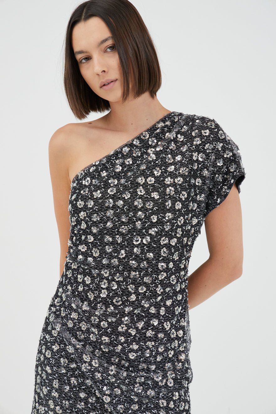 Third Form Celestial Mini Dress - Silver Sequin photo 4