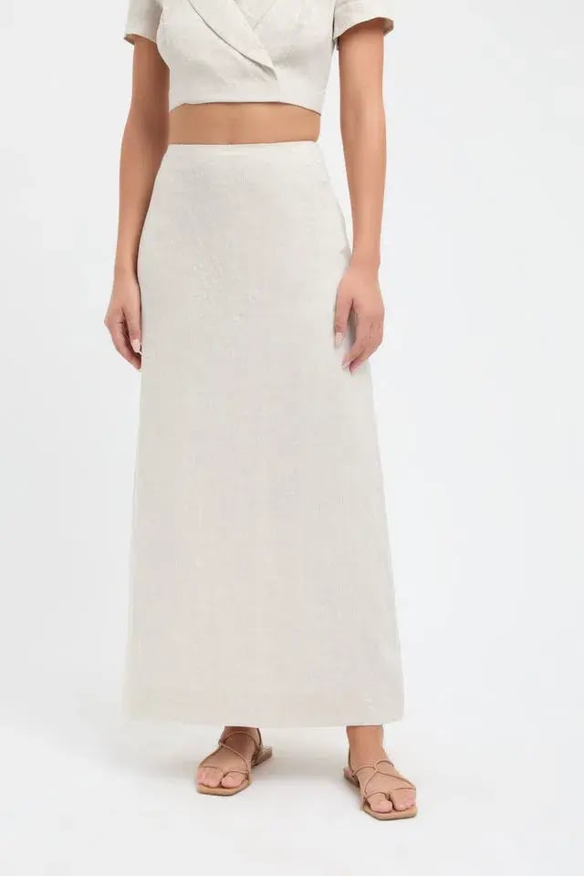 Kookai Tahiti Midi Skirt Wheat Size 6 photo 2