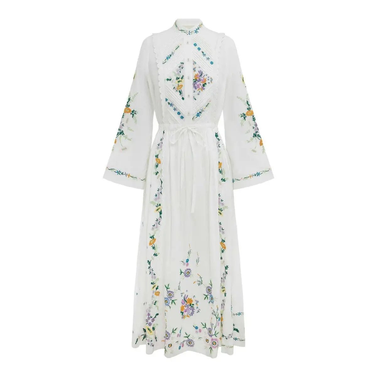 Alemais Willa Embroidered Shirt Dress White Floral Size AU 10 photo 16