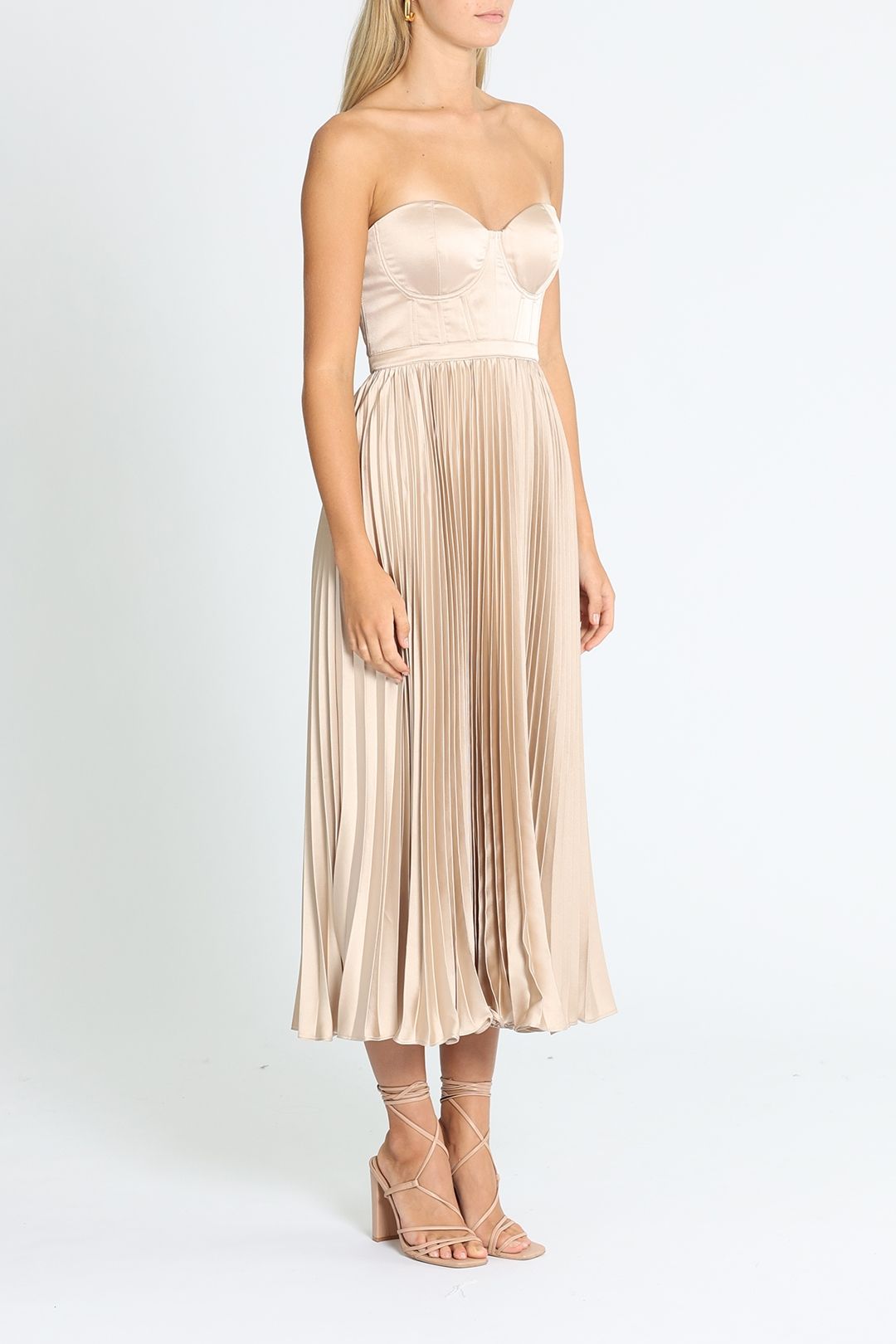 Fluid Pleated Midi - Champagne photo 2
