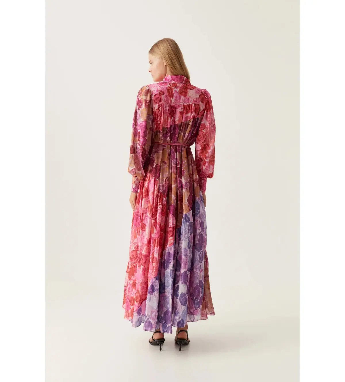 Aje Collisions Smock Maxi Dress Multi Floral Size 10 photo 3