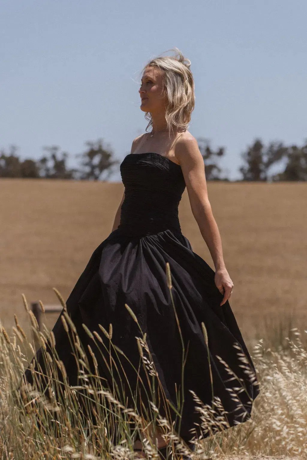 Aje Violet Bubble Hem Maxi Dress Black Size AU 10 photo 2
