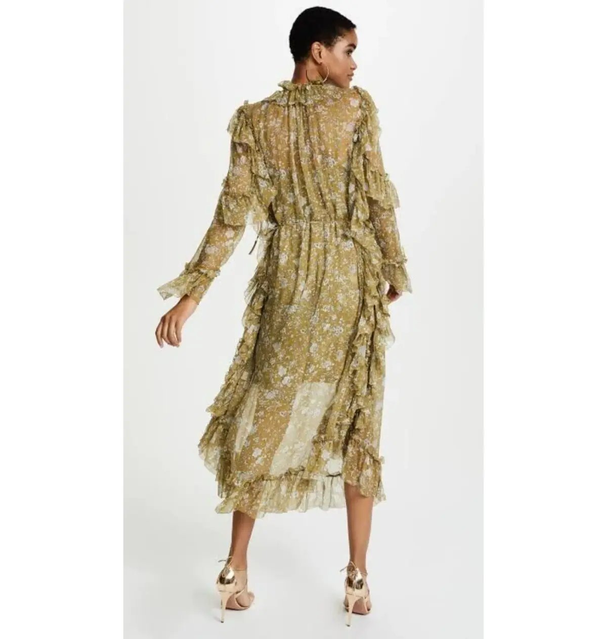 Zimmermann Rife Ruffle Midi Dress Floral Size 1 / AU 10 photo 3