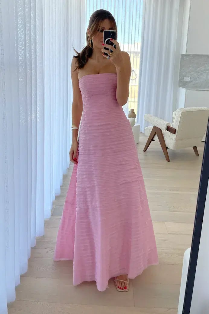 Aje Soundscape Maxi Dress Chalk Pink Size 8 photo 5