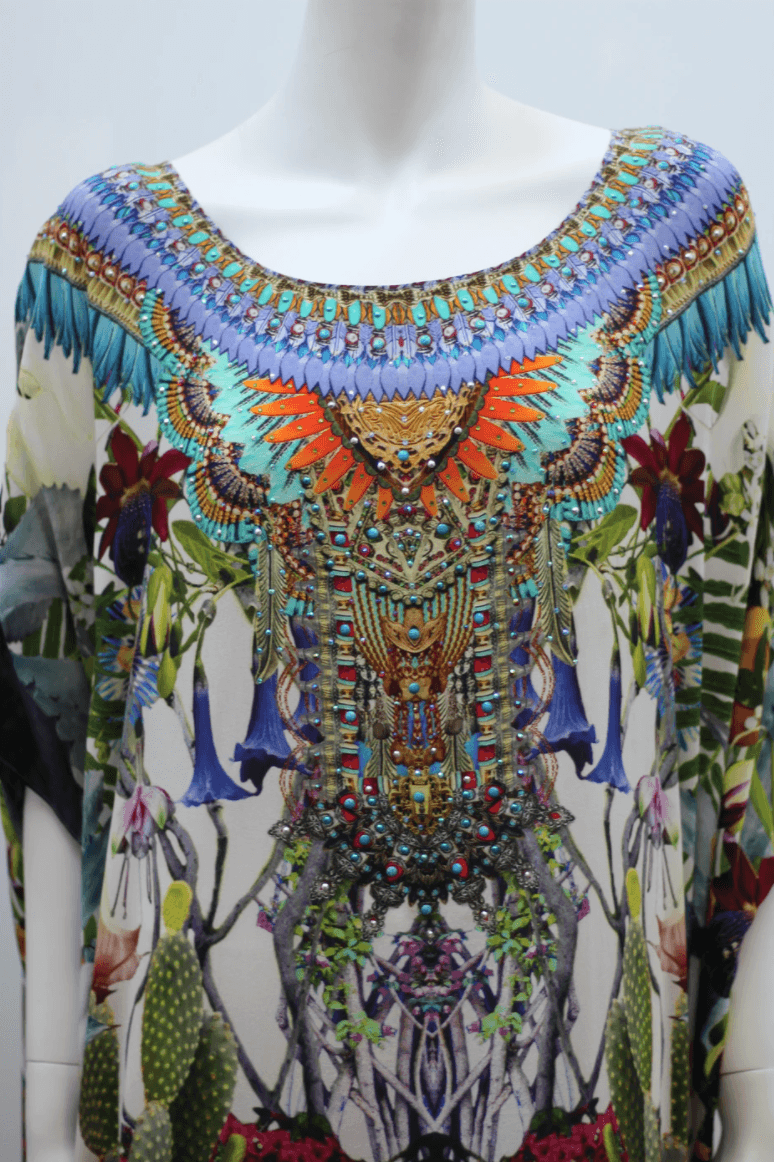 Camilla Exotic Hypnotic Round Neck Kaftan Size 10 photo 3