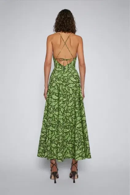 Scanlan Theodore Cttn Paisley Shoestring Dress Print Size 8 photo 2