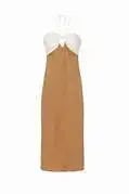 Third Form Lets Split Slip Dress Off White And Tan Size AU 14 photo 4