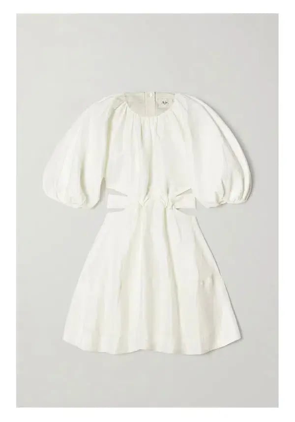 Aje Mimosa Cut Out Mini Dress in Ivory White Size AU 12 photo 7