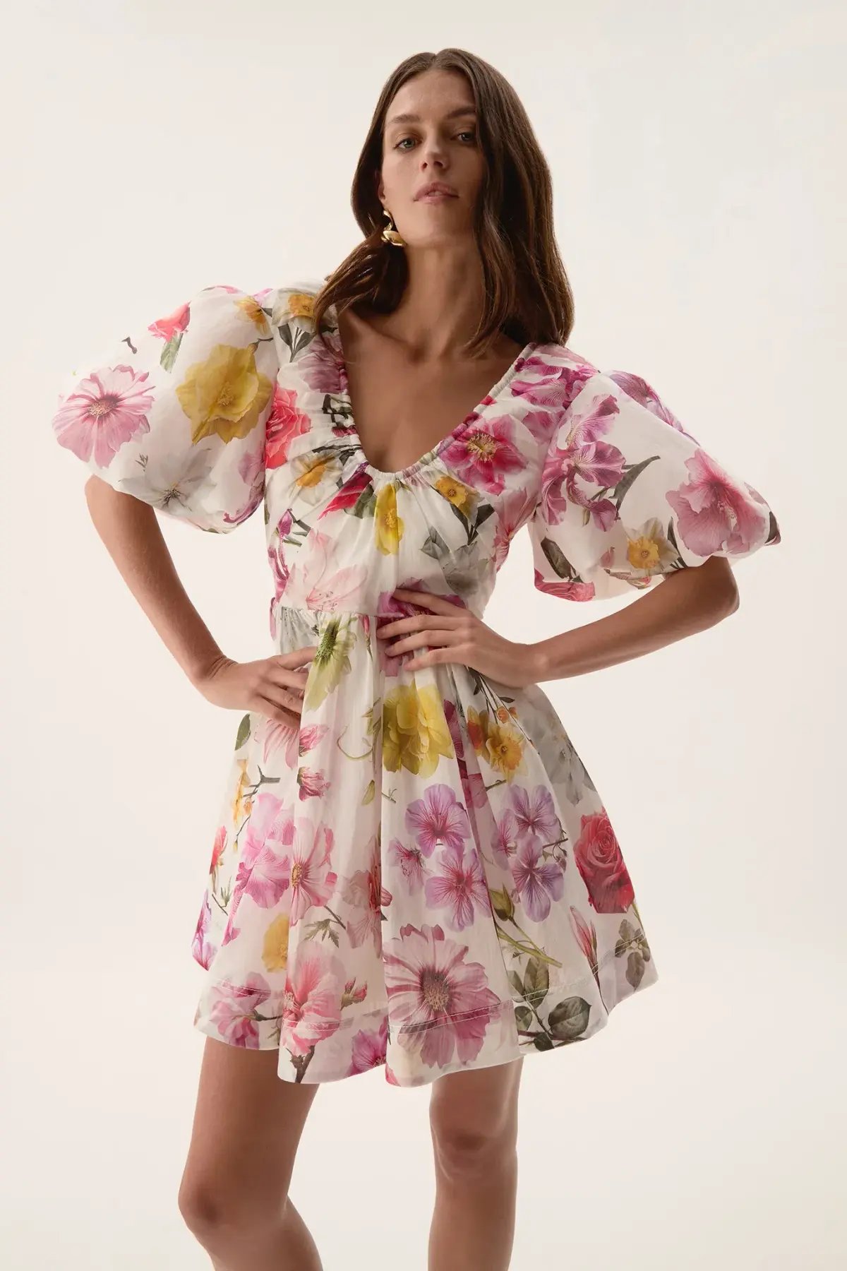 Aje Fleur Mini Dress Collage Floral Size 10 photo 2