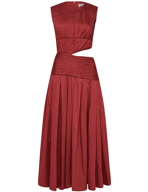 Aje Cascade Cut Out Dress Burgundy Size 8 photo 4