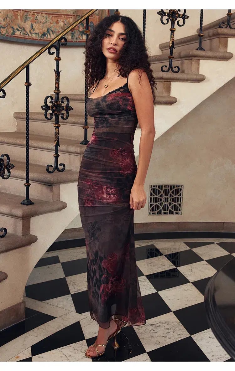 House of CB Nalini Midi Dress Floral & Leopard Print Size XL /Au 14 photo 4
