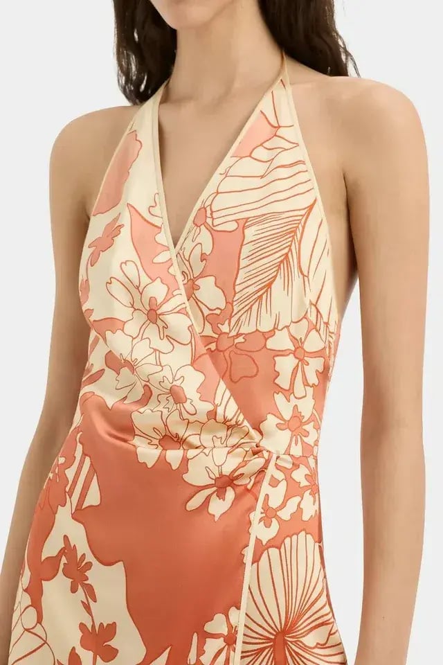 SIR THE LABEL Como Twist Mini Dress in Paradiso Print Size 4 photo 2