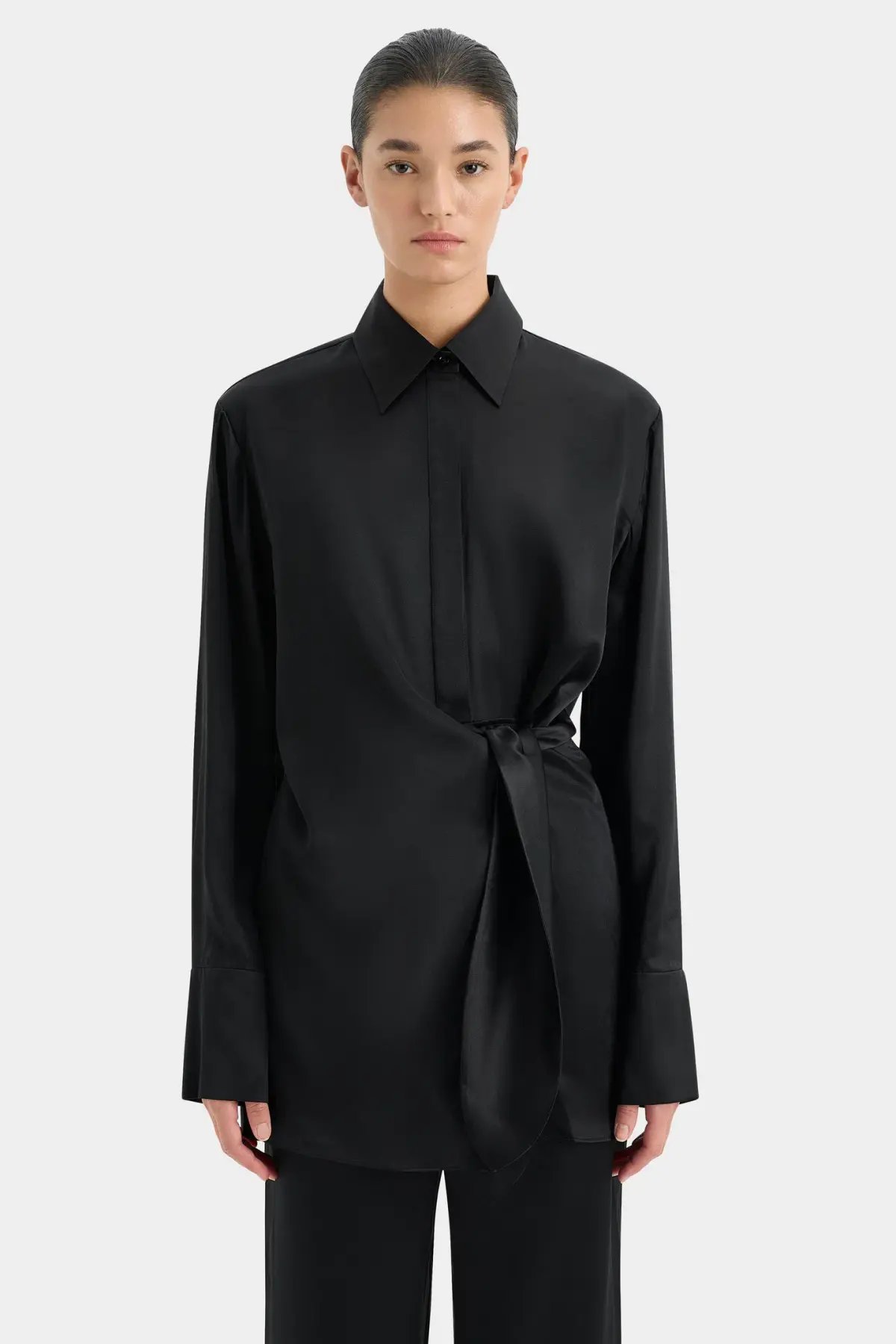 Sir the Label Sorrento Shirt Dress in Black Size AU 10 photo 2