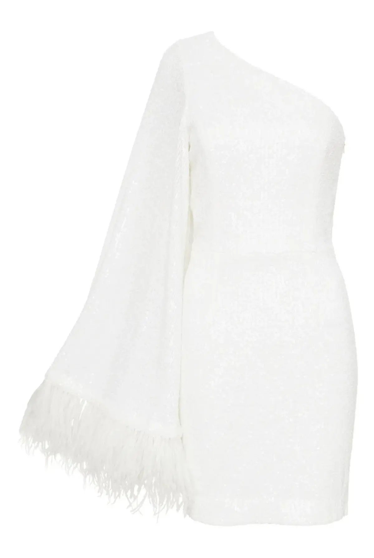Rebecca Vallance Davina One Sleeve Mini Dress Ivory Size 8 photo 5