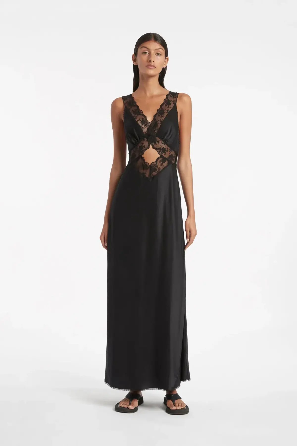 Sir The Label Aries Cut Out Lace Dress Gown Black Size 1 / Au 8 photo 2