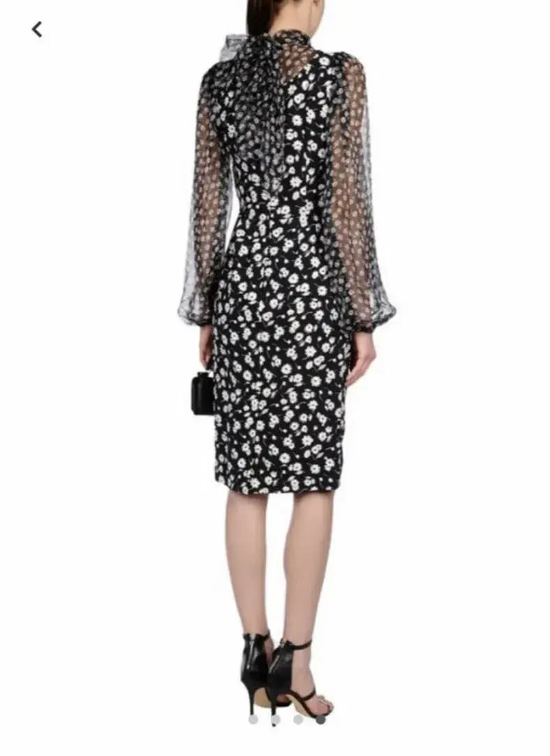 Dolce & Gabbana Floral Midi Dress Black/White Size 38/ Au 6 photo 2